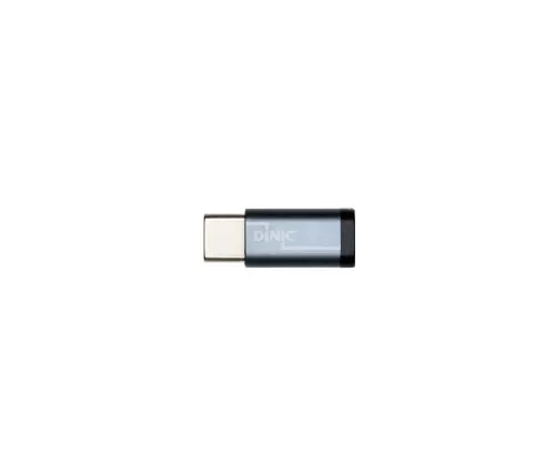 Adapter, USB C male to Micro USB female aluminum, space grey